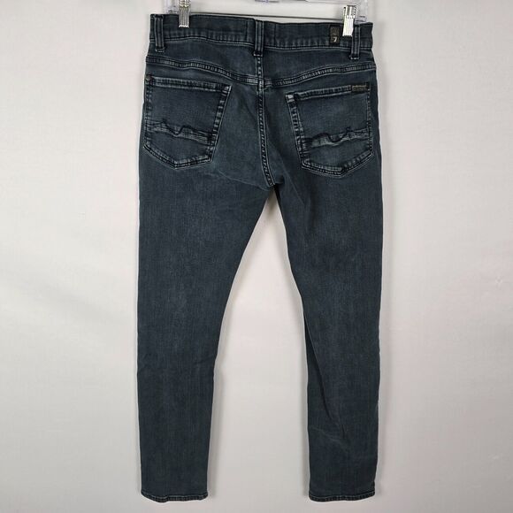 7 For All Mankind Jeans Men's 31 x 32 Blue Ronnie Luxe Performance Dk Wash Fade - Picture 9 of 16